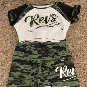 Top Gun Revelation Camo Worlds Cheer Practice Wear Outfit